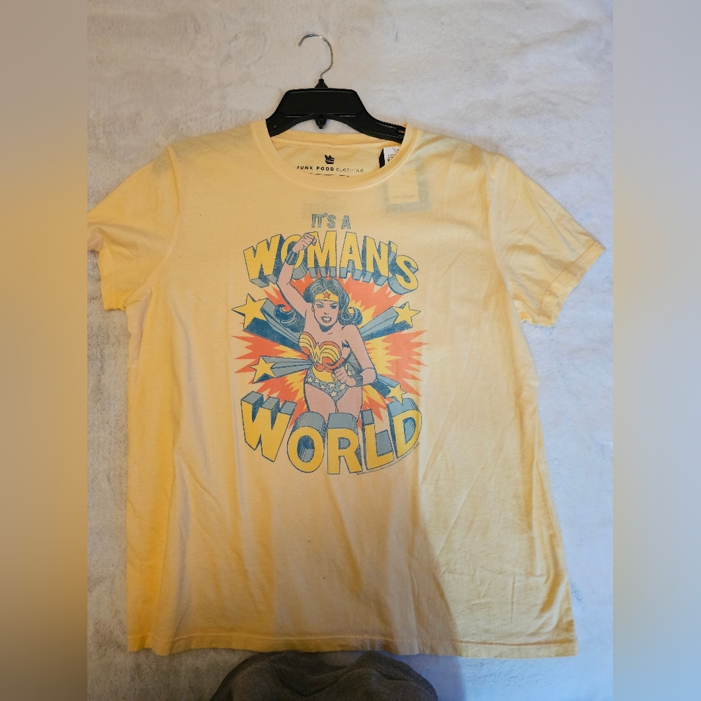 Junk Food Clothing Yellow 'It's a Woman's World' Tee